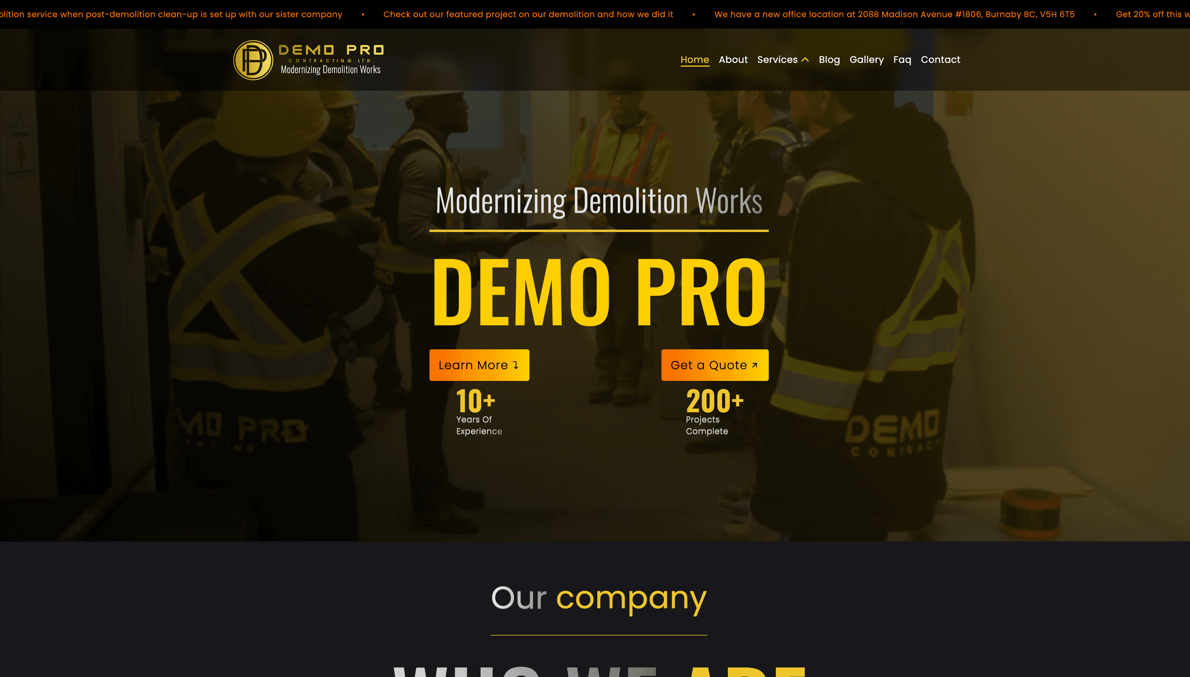 Demo-Pro homepage preview